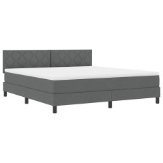vidaXL Letto a Molla con Materasso & LED Grigio Scuro 180x200 cm Tessuto
