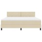 vidaXL Letto box spring con materasso e LED crema 180x200 cm tessuto