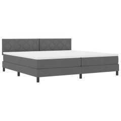 vidaXL Letto Box Spring di con Materasso & LED Grigio Scuro 200x200 cm Tessuto