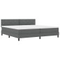 vidaXL Letto Box Spring di con Materasso & LED Grigio Scuro 200x200 cm Tessuto vidaXL Letto Box Spring di con Materasso & LED Grigio Scuro 200x200 cm Tessuto