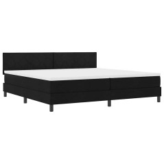 vidaXL Letto con Box Spring e Materasso & LED Nero 200x200 cm Tessuto