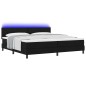 vidaXL Letto con Box Spring e Materasso & LED Nero 200x200 cm Tessuto