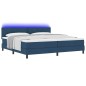 vidaXL Letto Box Spring con Materasso & LED Blu 200x200 cm Tessuto
