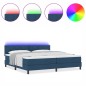vidaXL Letto Box Spring con Materasso & LED Blu 200x200 cm Tessuto