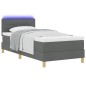 vidaXL Letto Box Spring con Materasso e LED Grigio Scuro 80x200 cm Tessuto