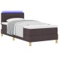 vidaXL Letto a molle e materasso LED marrone scuro 80x200 cm in tessuto