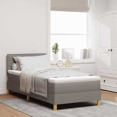 vidaXL Letto a Molle con Materasso e Luce LED Tortora 80x200 cm Tessuto