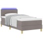 vidaXL Letto a Molle con Materasso e Luce LED Tortora 80x200 cm Tessuto vidaXL Letto a Molle con Materasso e Luce LED Tortora 80x200 cm Tessuto