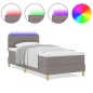 vidaXL Letto a Molle con Materasso e Luce LED Tortora 80x200 cm Tessuto vidaXL Letto a Molle con Materasso e Luce LED Tortora 80x200 cm Tessuto