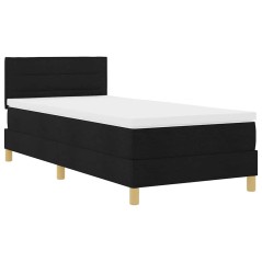 vidaXL Letto con Box Spring con Materasso & LED Nero 90x190 cm Tessuto