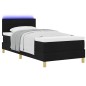 vidaXL Letto con Box Spring con Materasso & LED Nero 90x190 cm Tessuto vidaXL Letto con Box Spring con Materasso & LED Nero 90x190 cm Tessuto