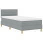 vidaXL Letto con Rete a Molle con Materasso & LED Grigio Chiaro 90x200 cm Tessuto vidaXL Letto con Rete a Molle con Materasso & LED Grigio Chiaro 90x200 cm Tessuto
