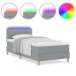 vidaXL Letto con Rete a Molle con Materasso & LED Grigio Chiaro 90x200 cm Tessuto vidaXL Letto con Rete a Molle con Materasso & LED Grigio Chiaro 90x200 cm Tessuto