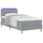 vidaXL Letto a Molle con Materasso e Luci LED Grigio Chiaro 100x200 cm Tessuto