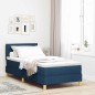 vidaXL Letto a Molle con Materasso & LED Blu 100x200 cm Tessuto