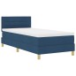 vidaXL Letto a Molle con Materasso & LED Blu 100x200 cm Tessuto