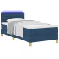 vidaXL Letto a Molle con Materasso & LED Blu 100x200 cm Tessuto