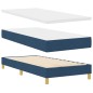 vidaXL Letto a Molle con Materasso & LED Blu 100x200 cm Tessuto