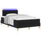 vidaXL Letto Box Spring con Materasso & LED Nero 120x190 cm Tessuto