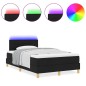 vidaXL Letto Box Spring con Materasso & LED Nero 120x190 cm Tessuto