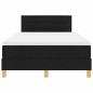 vidaXL Letto Box Spring con Materasso & LED Nero 120x190 cm Tessuto