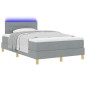 vidaXL Letto a Molle con Materasso & Luce LED Grigio Chiaro 120x200 cm Tessuto