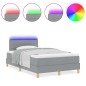 vidaXL Letto a Molle con Materasso & Luce LED Grigio Chiaro 120x200 cm Tessuto
