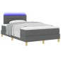 vidaXL Letto con Box Spring con Materasso & LED Grigio Scuro 120x200 cm Tessuto vidaXL Letto con Box Spring con Materasso & LED Grigio Scuro 120x200 cm Tessuto
