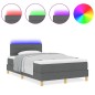 vidaXL Letto con Box Spring con Materasso & LED Grigio Scuro 120x200 cm Tessuto vidaXL Letto con Box Spring con Materasso & LED Grigio Scuro 120x200 cm Tessuto
