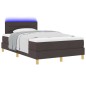 vidaXL Letto Box Spring con Materasso e LED Marrone Scuro 120x200 cm Tessuto vidaXL Letto Box Spring con Materasso e LED Marrone Scuro 120x200 cm Tessuto