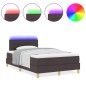 vidaXL Letto Box Spring con Materasso e LED Marrone Scuro 120x200 cm Tessuto vidaXL Letto Box Spring con Materasso e LED Marrone Scuro 120x200 cm Tessuto