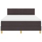 vidaXL Letto a Molle con Materasso & LED Marrone Scuro 140x190 cm Tessuto