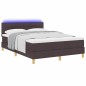 vidaXL Letto Box Spring con Materasso & LED Marrone Scuro 140x200 cm Tessuto