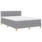 vidaXL Letto Box Spring con Materasso & LED Grigio Chiaro 160x200 cm Tessuto vidaXL Letto Box Spring con Materasso & LED Grigio Chiaro 160x200 cm Tessuto
