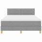 vidaXL Letto Box Spring con Materasso & LED Grigio Chiaro 160x200 cm Tessuto vidaXL Letto Box Spring con Materasso & LED Grigio Chiaro 160x200 cm Tessuto