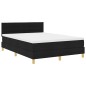 vidaXL Letto con Rete a Molle e Materasso & LED Nero 160x200 cm Tessuto