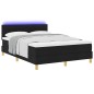 vidaXL Letto con Rete a Molle e Materasso & LED Nero 160x200 cm Tessuto
