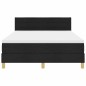vidaXL Letto con Rete a Molle e Materasso & LED Nero 160x200 cm Tessuto