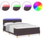 vidaXL Letto Box Spring con Materasso & LED Marrone Scuro 160x200 cm Tessuto
