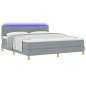 vidaXL Letto Box Spring con Materasso & LED Grigio Chiaro 180x200 cm Tessuto vidaXL Letto Box Spring con Materasso & LED Grigio Chiaro 180x200 cm Tessuto