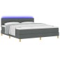 vidaXL Letto Box Spring con Materasso & LED Grigio Scuro 180x200 cm in Tessuto
