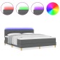 vidaXL Letto Box Spring con Materasso & LED Grigio Scuro 180x200 cm in Tessuto