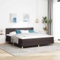 vidaXL Letto Box Spring con Materasso & LED Marrone Scuro 180x200 cm Tessuto