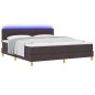 vidaXL Letto Box Spring con Materasso & LED Marrone Scuro 180x200 cm Tessuto
