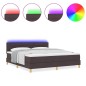 vidaXL Letto Box Spring con Materasso & LED Marrone Scuro 180x200 cm Tessuto