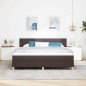 vidaXL Letto Box Spring con Materasso & LED Marrone Scuro 180x200 cm Tessuto