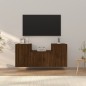 Set Mobili Porta TV 3 pz Rovere Marrone in Legno Multistrato Set Mobili Porta TV 3 pz Rovere Marrone in Legno Multistrato