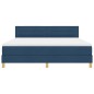 vidaXL Letto a Molle con Materasso & LED Blu 180x200 cm Tessuto