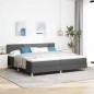 vidaXL Letto Box Spring con Materasso & LED Grigio scuro 200x200 cm Tessuto