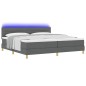 vidaXL Letto Box Spring con Materasso & LED Grigio scuro 200x200 cm Tessuto